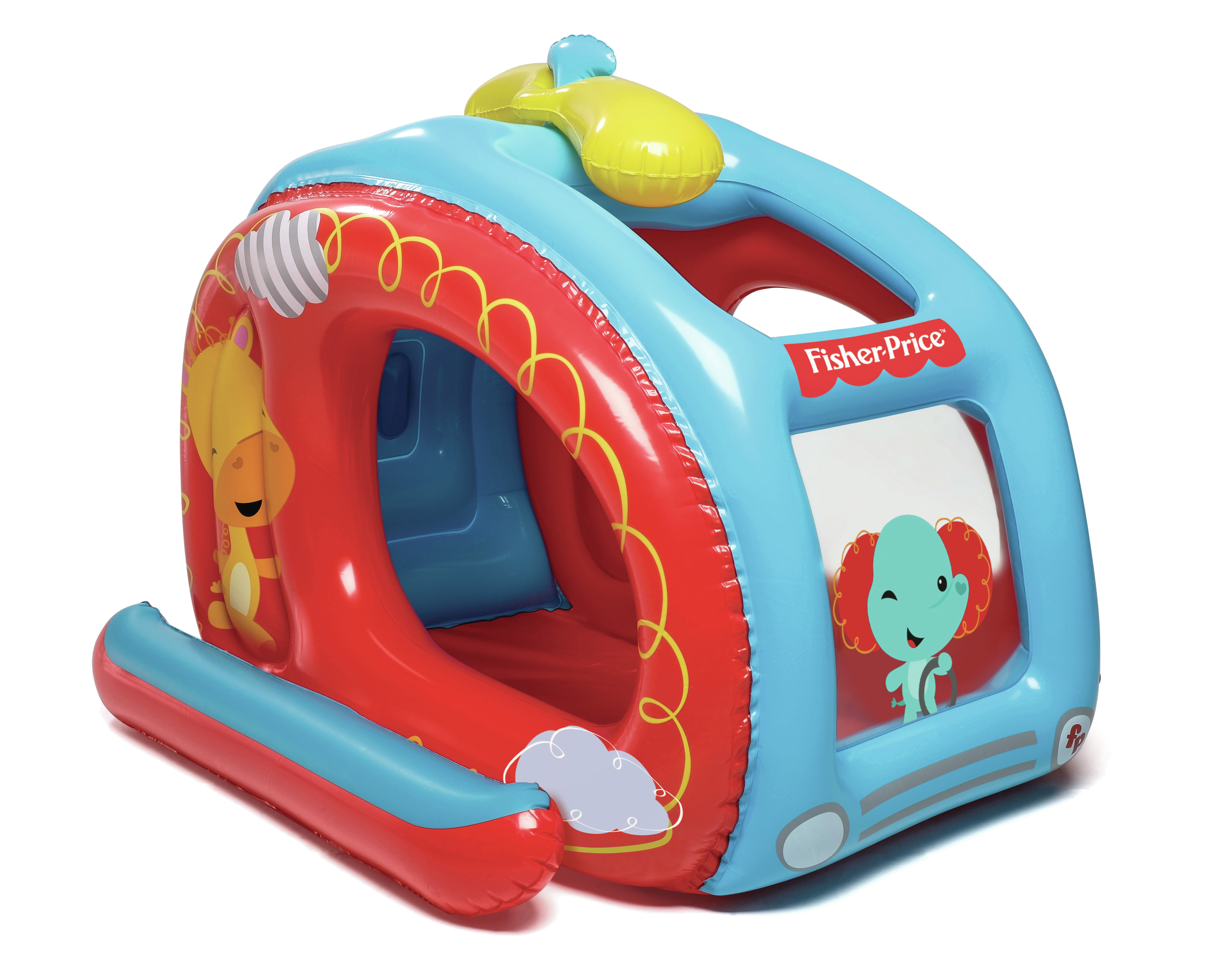 Bestway_93502_INT_25 Bällebad Hubschrauber aufblasbar von Fisher Price inkl. 25 Bällen Helicopter