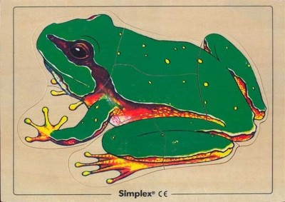 temp347 SIMPLEX Holzpuzzle - 7 Teile - Motiv: Frosch 30 x 21 cm