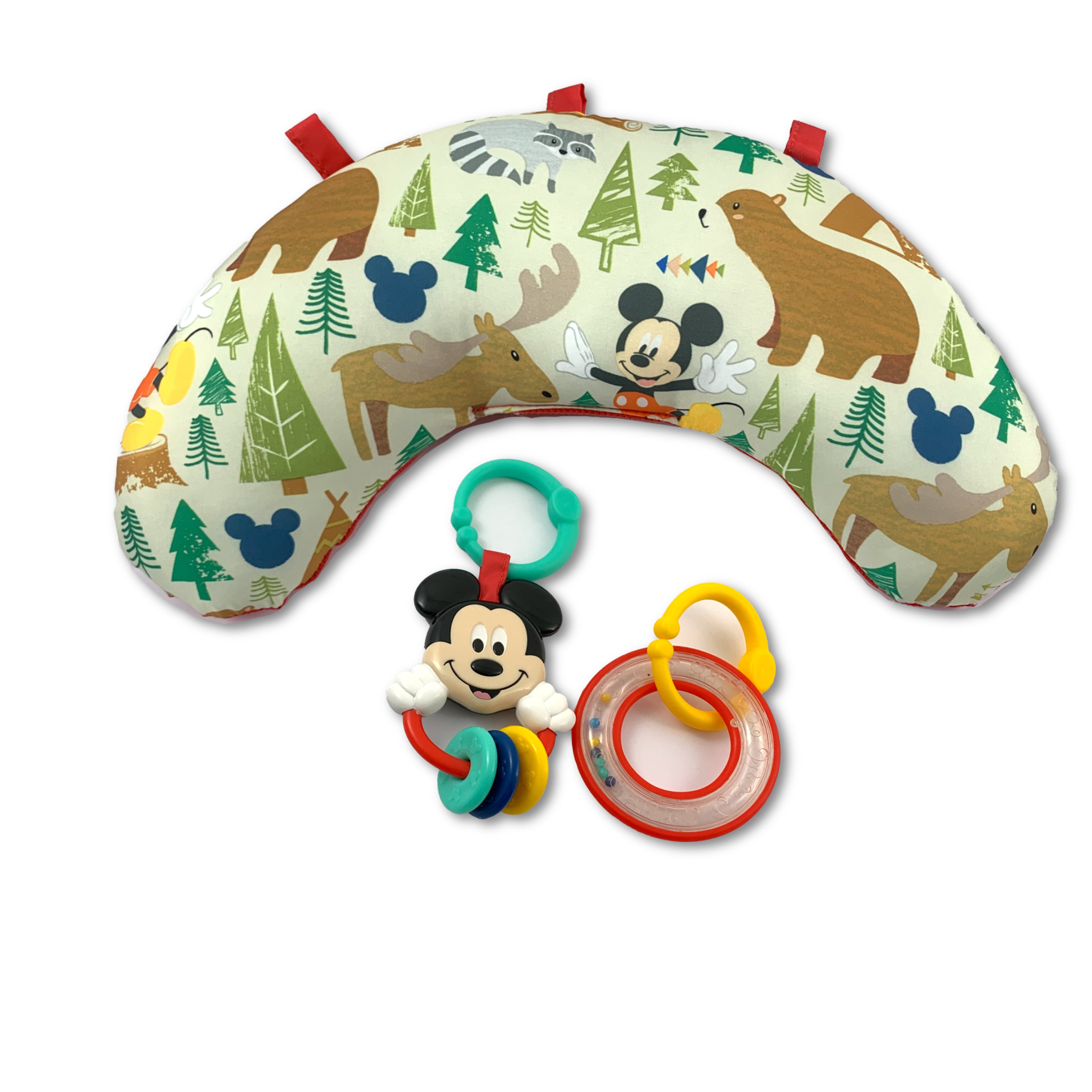 Bright Starts Mickey Mouse Spieldecke mit Stützkissen und Spielzeugen