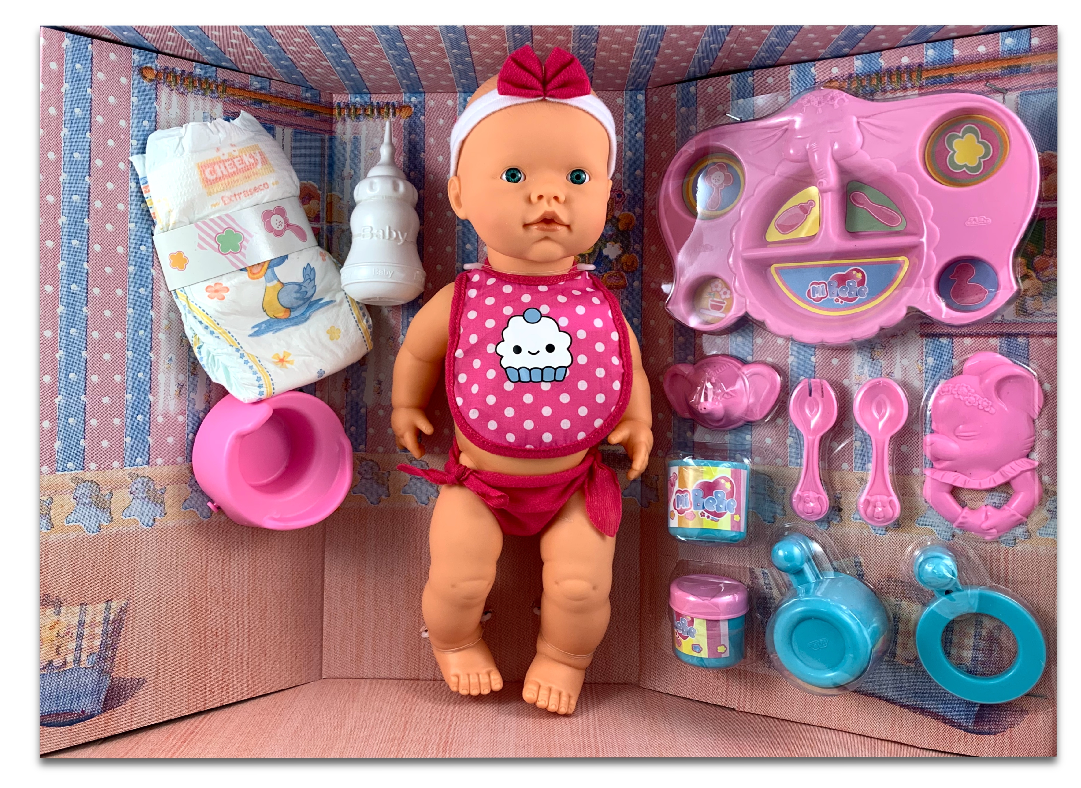 baby_jessy_ohne Baby Puppe Jessy mit viel Zubehör Größe 38 cm mit Trink- und Nässefunktion