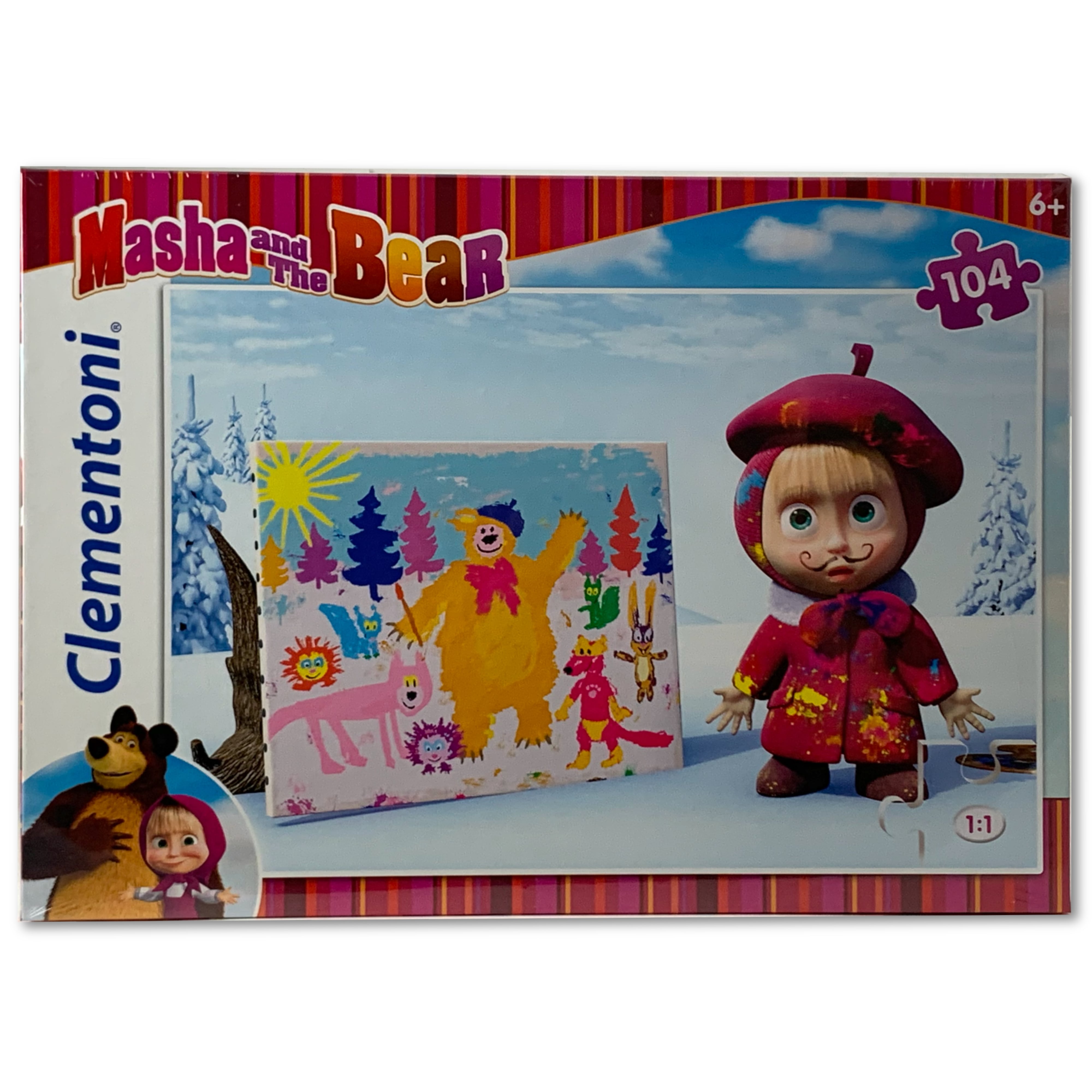masha_and_the_bear_1_1 Clementoni Masha and the Bear Puzzle 104 Teile Super Color Mascha und der Bär 1