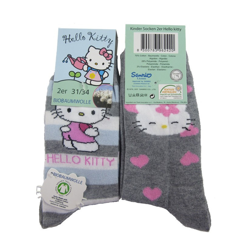 temp354 Hello Kitty 2er Pack Socken 23/26 Set4
