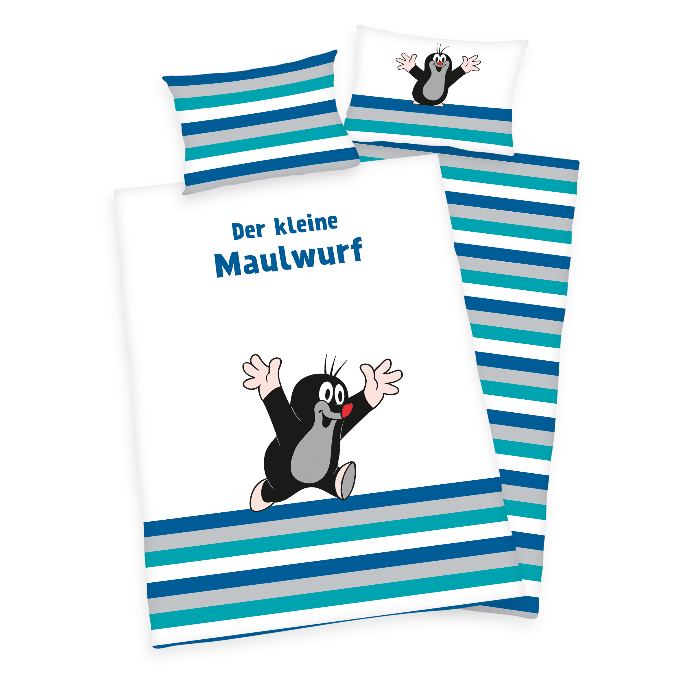 24072-08 Renforce Kinderbettwäsche Der kleine Maulwurf Baumwolle 2tlg. 100x135cm 40x60cm