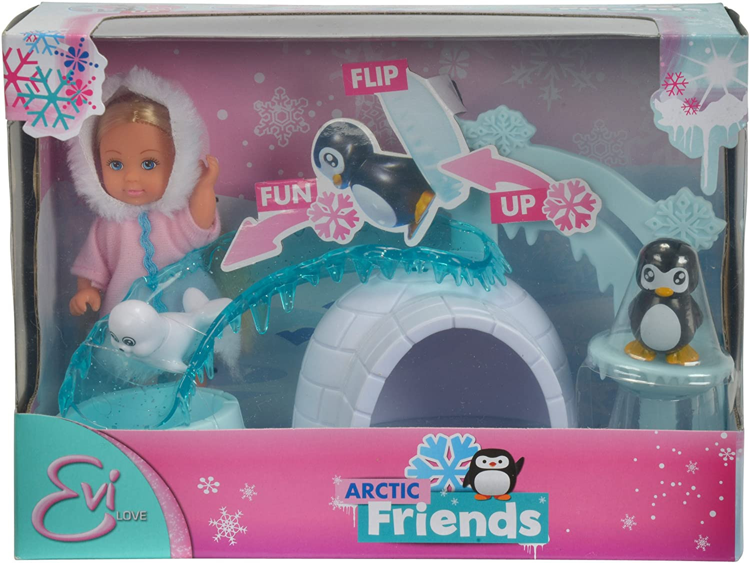 temp2467 Evi Love Puppe im Winteroutfit und ihre arktischen Freunden