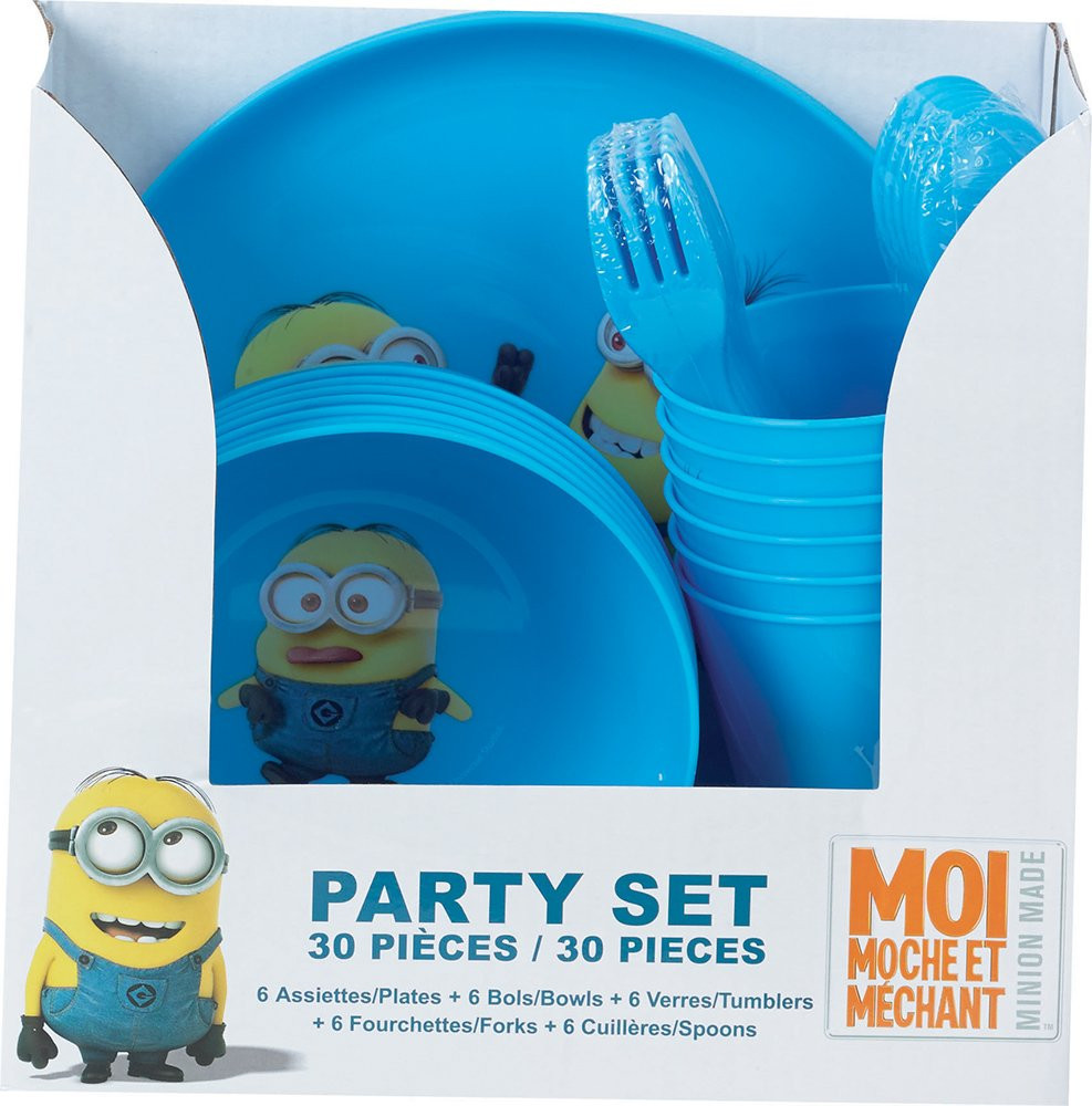 Tolles Minions Party Set 30 teilig mehrfach zu verwenden Kinderparty
