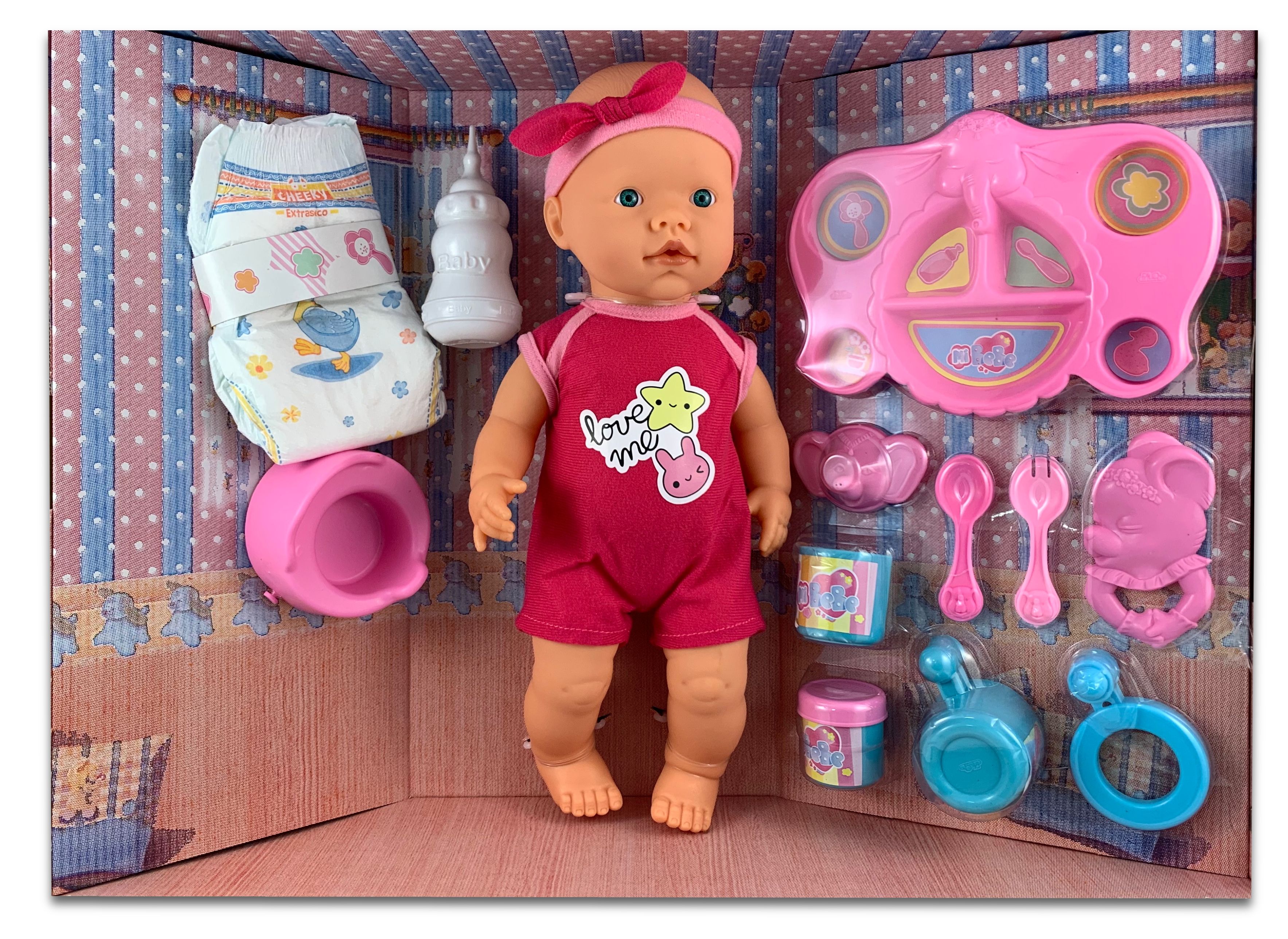 baby_kate_ohne Baby Puppe Kate mit viel Zubehör Größe 38 cm mit Trink- und Nässefunktion