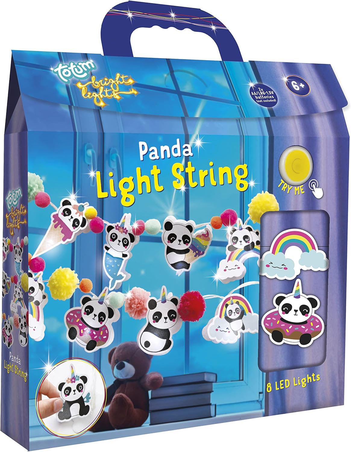 Pandabären Lichterkette zum selber basteln Bastelbox Dekoration  Pandabären Lichterkette zum selber basteln Bastelbox Dekoration