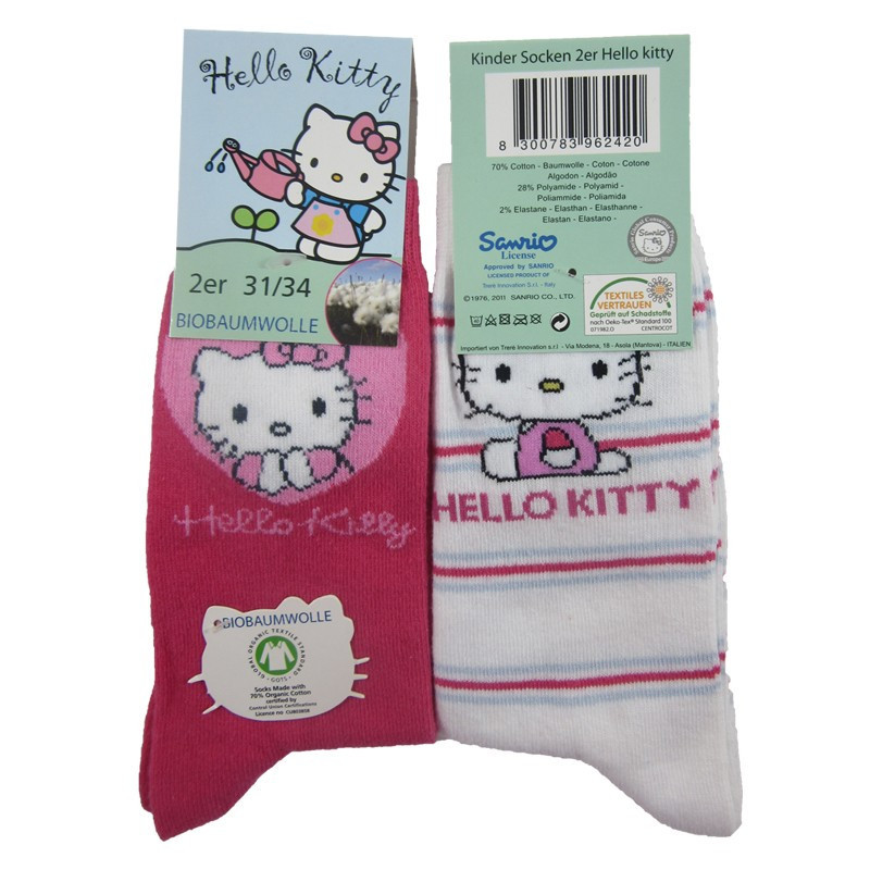 temp352 Hello Kitty 2er Pack Socken 23/26 27/30 31/34 Set1
