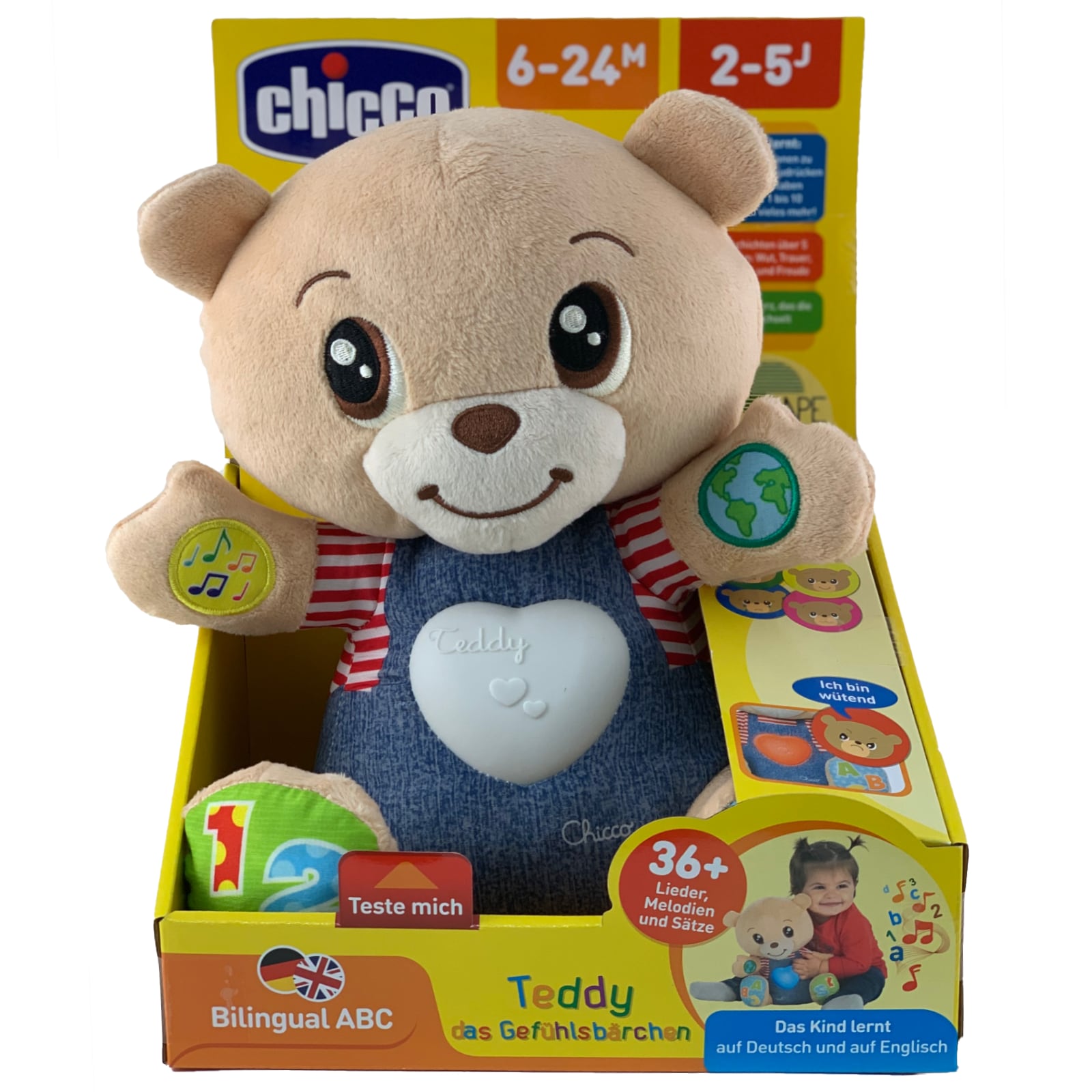 chicco_gefuehlsbaerchen_1 Chicco Teddy, das Gefühlsbärchen Bilingual Lieder Sätze Zahlen Buchstaben uvm.